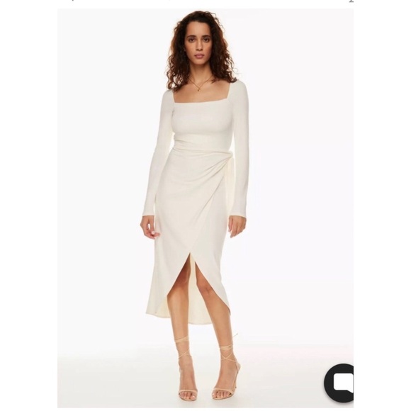 Wilfred Dresses & Skirts - NWT ARITZIA WILFRED Saturn Long Sleeve Wrap Midi Dress in Frozen Grey Si…